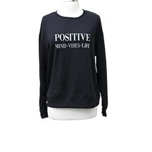 Miken Loungewear Sweatshirt Black & White Positive Minds Vibes Life